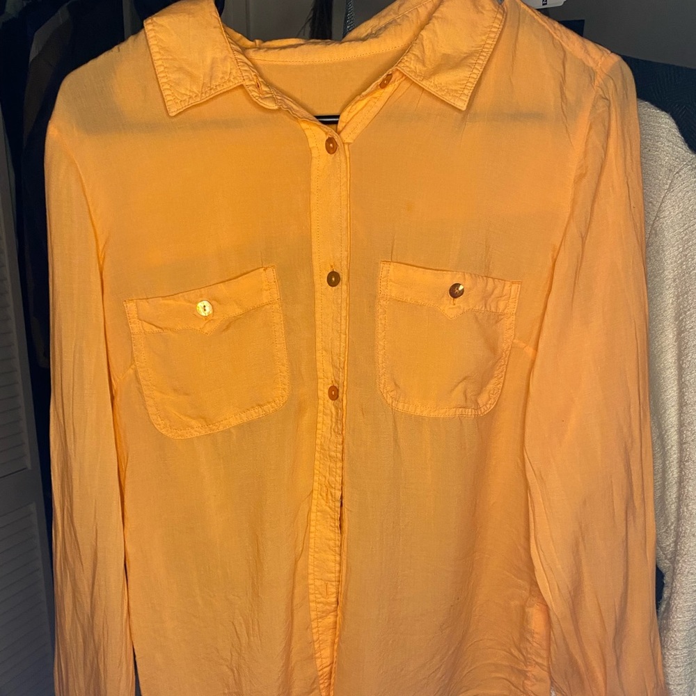 Chambrai Orange Vin. 90s/retro Button up !